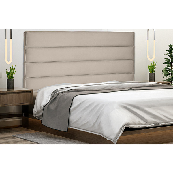 Cabeceira La Italiana Para Cama Box King 195 Cm Suede Bege S0