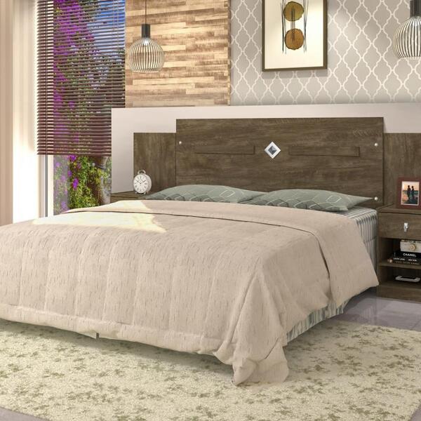 Cabeceira Lara Box Casal Regulável Castanho Wood