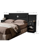 Cabeceira Lilian Box Casal Regulável Preto