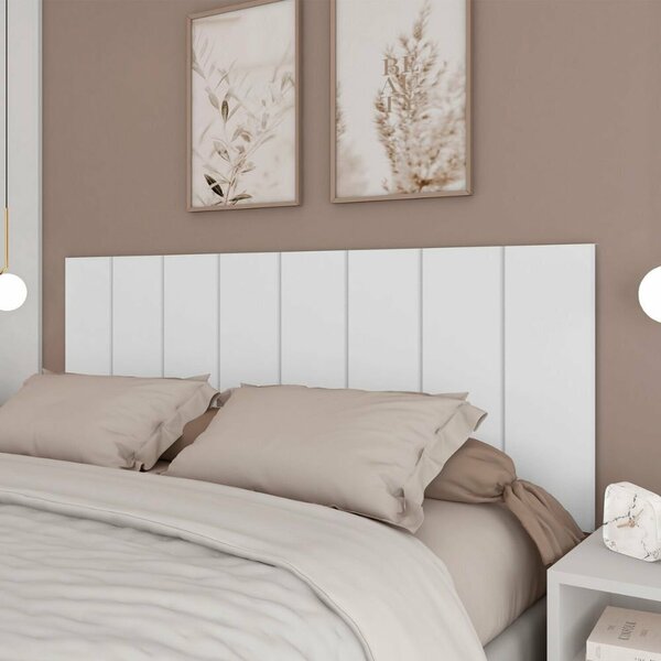 Cabeceira Liora Modulada Cama Box Queen 1,60m 8 Módulos Branco