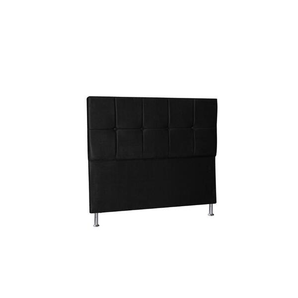 Cabeceira Lisboa 90 Cm Cama Box Solteiro Suede Preto