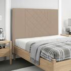 Cabeceira Lisboa Plus Casal 1400mm Veludo Bege Escuro - Simbal