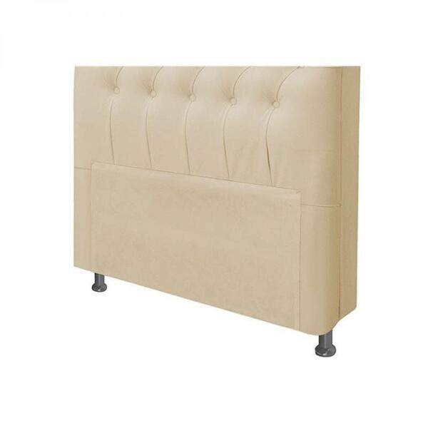 Cabeceira Livia Para Cama Box De Solteiro 90 Cm Suede Bege