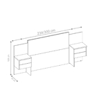 Cabeceira Lizzi Titanium Nature 4 Gavetas