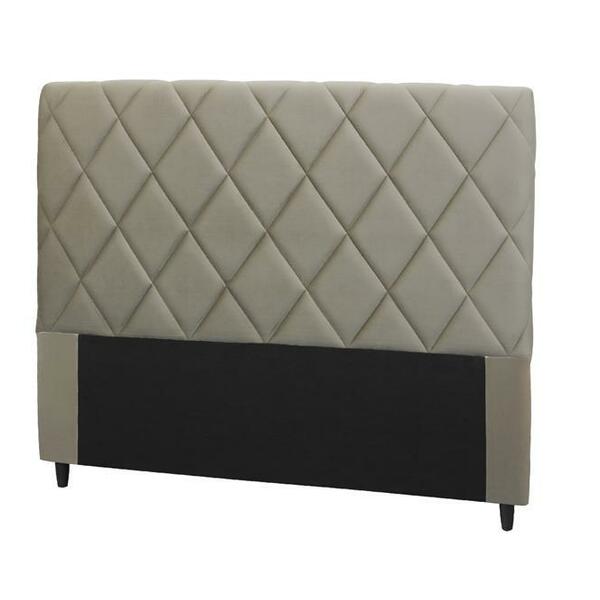 Cabeceira Lotus Queen 1,60 Veludo Bege Escuro - Simbal