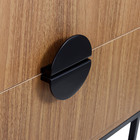 Mesa Cabeceira Luísa 60 Freijó com base e puxador em metal preto Astral Design