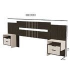 Cabeceira Luiza Extensivel Box 140/160cm Chocolate / Off White