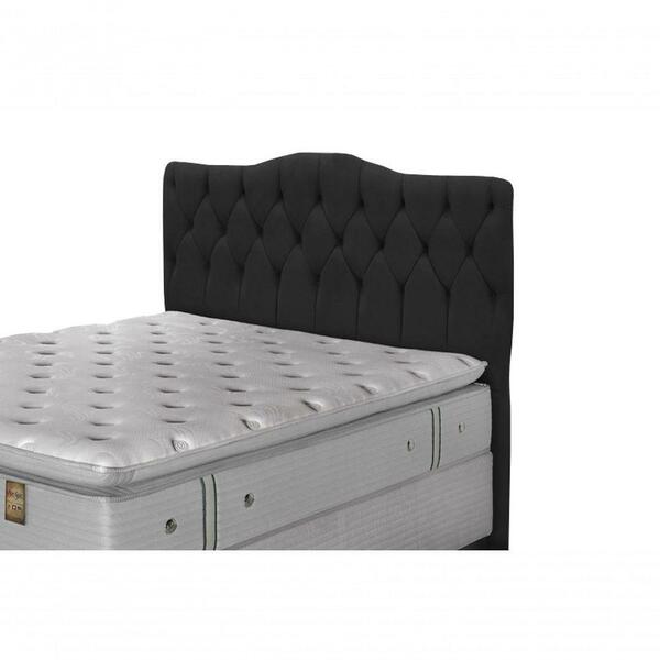 Cabeceira Luxury Plus Casal 1,40 Suede Negro Simbal