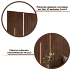 Cabeceira Madeira Ripado Quarto para Cama Box Casal Queen com