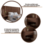Cabeceira Madeira Ripado Quarto para Cama Box Casal Queen com