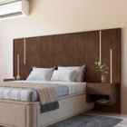 Cabeceira Madeira Ripado Quarto para Cama Box Casal Queen com