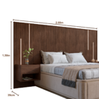 Cabeceira Madeira Ripado Quarto para Cama Box Casal Queen com