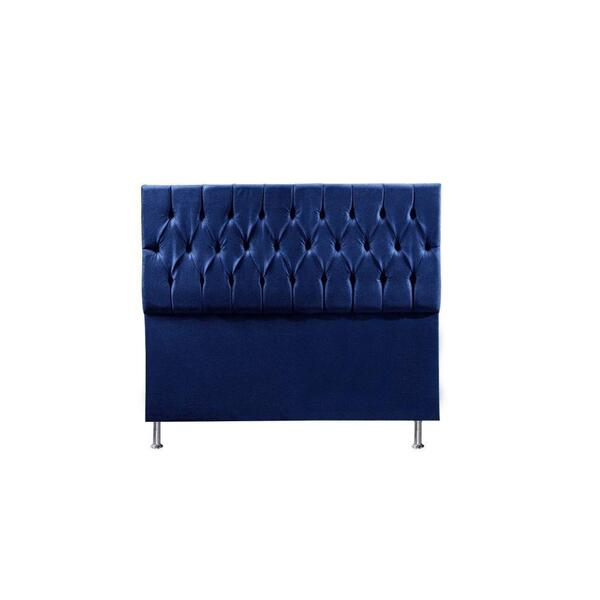 Cabeceira Madrid 1,60 Cm Para Cama Box Queen Suede Azul