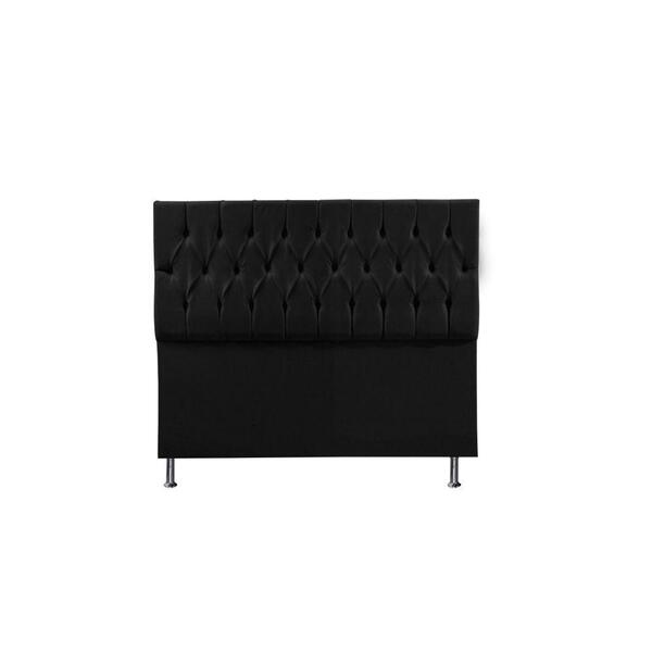 Cabeceira Madrid 1,60 Cm Para Cama Box Queen Suede Preto