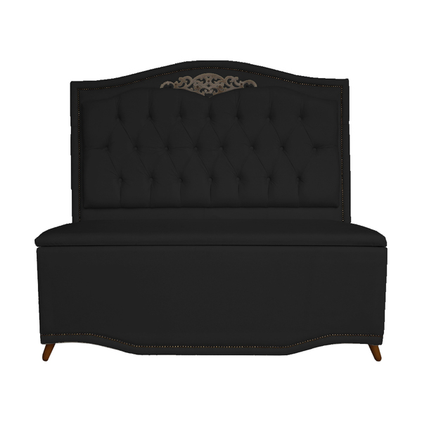 Cabeceira Mais Calçadeira Casal Queen 160cm Para Cama Box Gre