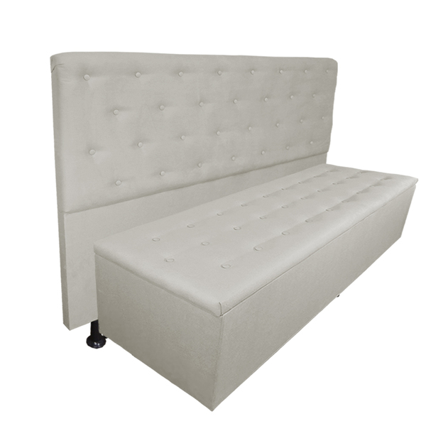 Cabeceira Mais Calçadeira Casal Queen Juliana 160cm Para Cama