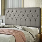 Cabeceira Málaga 90 Cm Solteiro Com Botões De Strass Bege