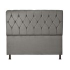 Cabeceira Málaga 90 Cm Solteiro Com Botões De Strass Bege