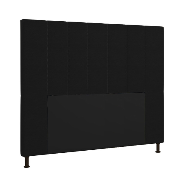 Cabeceira Malibu Para Cama Box Casal 140 Cm Corino Preto- D'r