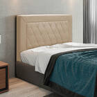 Cabeceira Malta Para Cama Box Casal 140 Cm Veludo Bege - D'ro