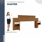 Cabeceira Master Com 2 Mesas De Cabeceiras 2 Gavetas Benetil