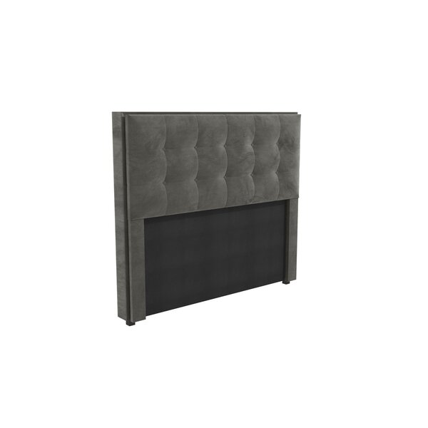 Cabeceira Mdp Estofada Veludo 140x120cm Veludo Chumbo