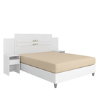 Cabeceira Milan D01 Extensível 138/158cm Com Mesa De Cabeceir