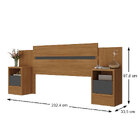 Cabeceira Milas 2 Gavetas Cinamomo/ Chumbo - Rodial