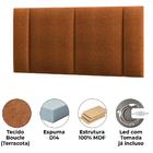 Cabeceira Modulada Casal 140 Cm Com Led Boucle Milani Store