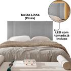 Cabeceira Modulada Casal 140 Cm Com Led Linho Milani Store