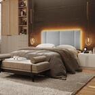 Cabeceira Modulada Casal 140 Cm Com Led Linho Milani Store