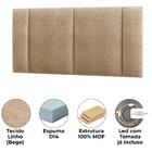 Cabeceira Modulada Casal 140 Cm Com Led Linho Milani Store