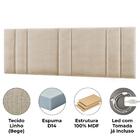 Cabeceira Modulada King 200 Cm Com Led Linho Milani Store