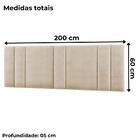 Cabeceira Modulada King 200 Cm Com Led Linho Milani Store