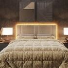 Cabeceira Modulada Queen 160 Cm Com Led Linho Milani Store