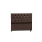 Cabeceira Móveis Trida Geovana Casal Suede Marrom 1,40x122cm