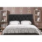 Cabeceira Móveis Trida Geovana Queen Suede Preta 1,60x122cm