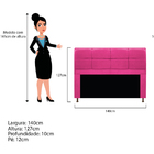 Cabeceira Munique 140 Cm Casal Suede Pink - Amarena Móveis