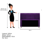 Cabeceira Munique 140 Cm Casal Suede Roxo - Amarena Móveis