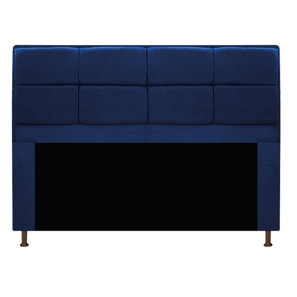 Cabeceira Munique 160 Cm Queen Size Suede Azul Marinho - Amar