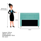 Cabeceira Munique 195 Cm King Size Suede Azul Tiffany - Amare