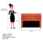 Cabeceira Munique 195 Cm King Size Suede Terracota - Amarena