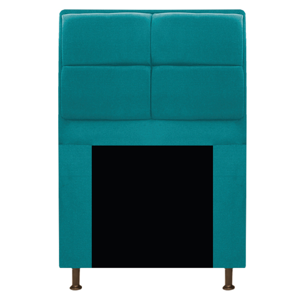 Cabeceira Munique 90 Cm Solteiro Suede Azul Turquesa - Amaren