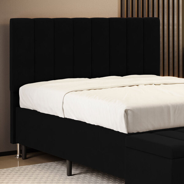 Cabeceira Nashira 140 Para Cama De Casal Z-005 Sued Preto Ara
