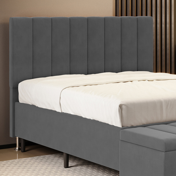 Cabeceira Nashira 140 Para Cama De Casal Z-008 Sued Cinza Ara