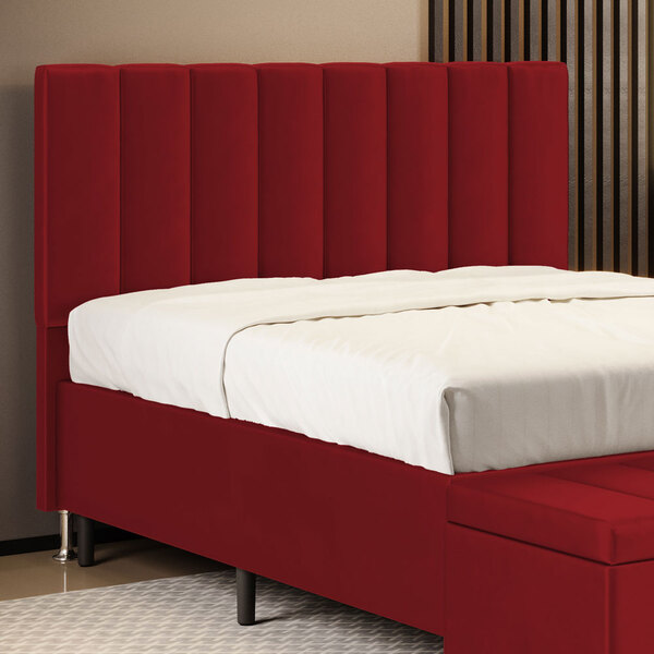 Cabeceira Nashira 160 Para Cama Queen N-033 Veludo Vermelho A