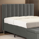 Cabeceira Nashira 195 Para Cama King N-023 Veludo Cinza Claro