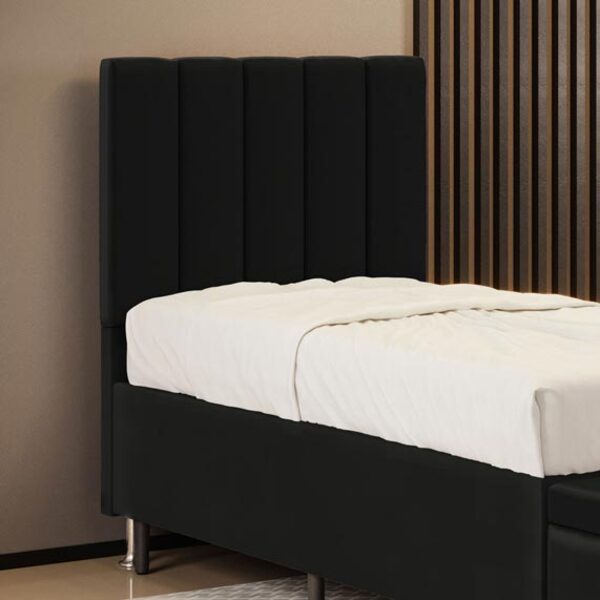 Cabeceira Nashira 90 Para Cama De Solteiro A-012 Couro Preto