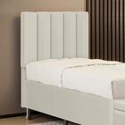 Cabeceira Nashira 90 Para Cama De Solteiro A-017 Couro Bege A