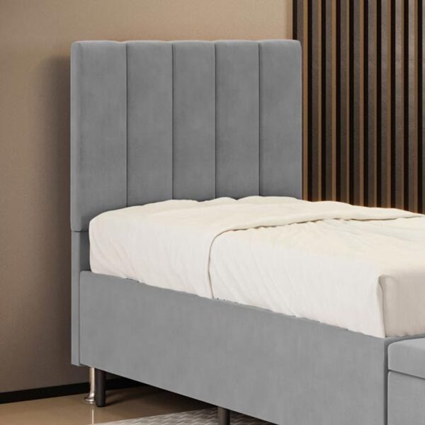 Cabeceira Nashira 90 Para Cama De Solteiro Z-008 Sued Cinza A